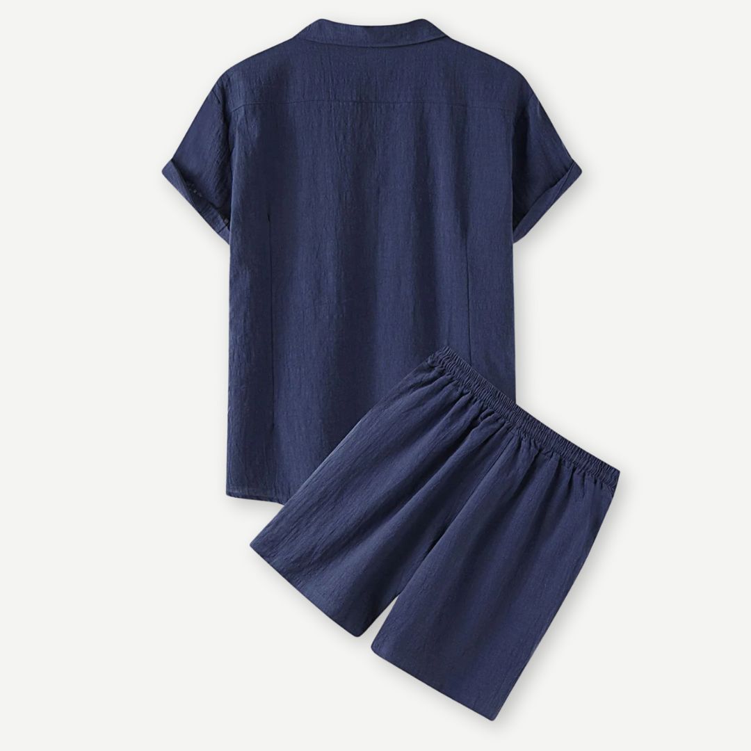 Heren Linnen Set Casual Ademend 2