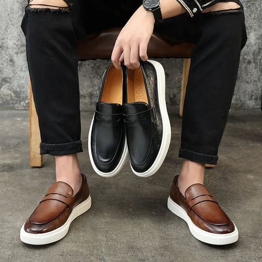 Heren Loafers Monniksband Slangenleer Retro Brits 1
