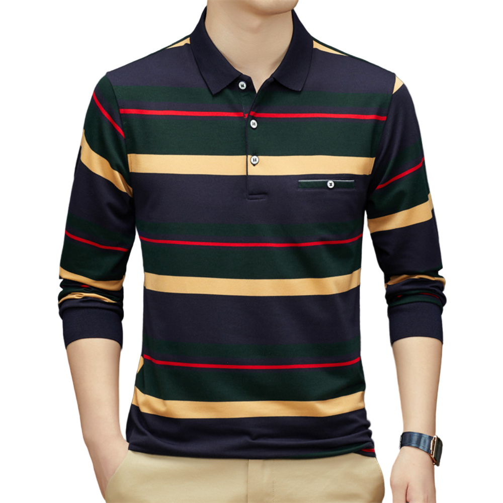 Heren Longsleeve T-Shirt Gestreept Casual Comfortabel 0