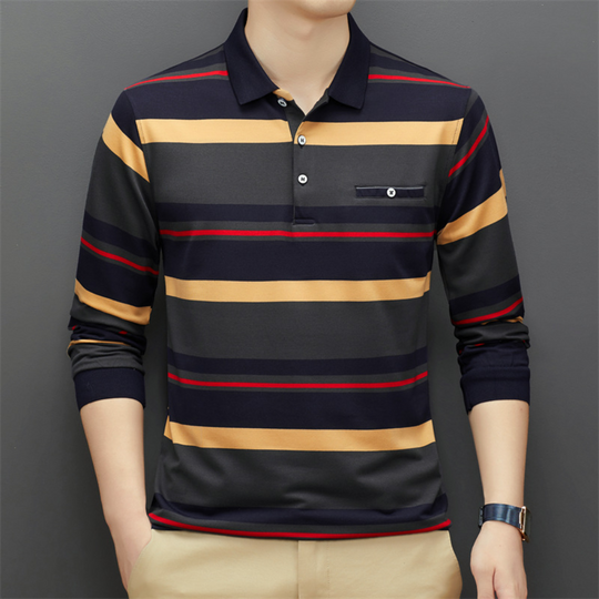Heren Longsleeve T-Shirt Gestreept Casual Comfortabel 4