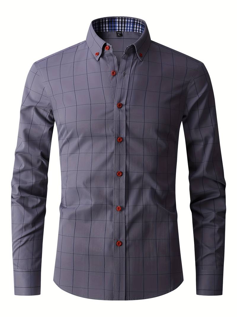 Heren Overhemd Moderne Snit Katoen-Polyester Mix 0
