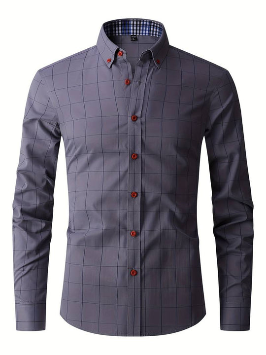 Heren Overhemd Moderne Snit Katoen-Polyester Mix 0