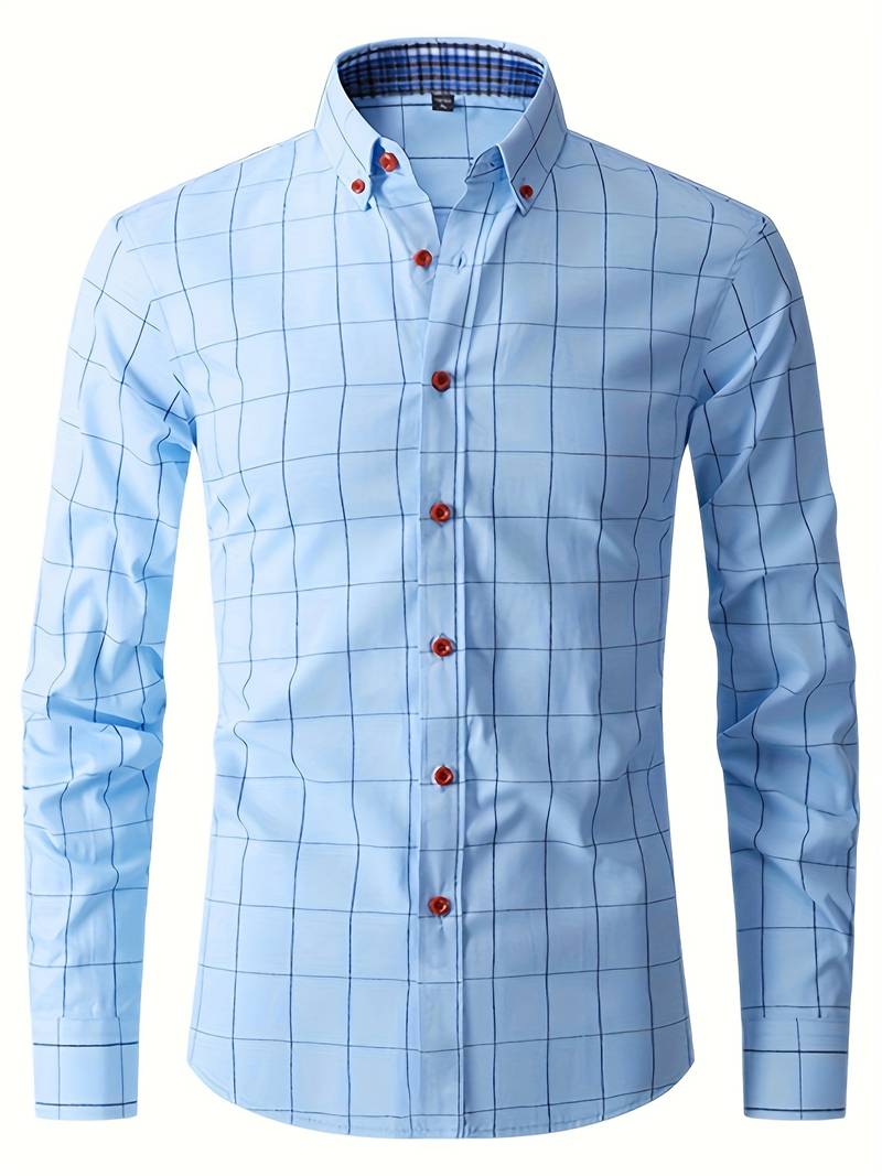 Heren Overhemd Moderne Snit Katoen-Polyester Mix 6