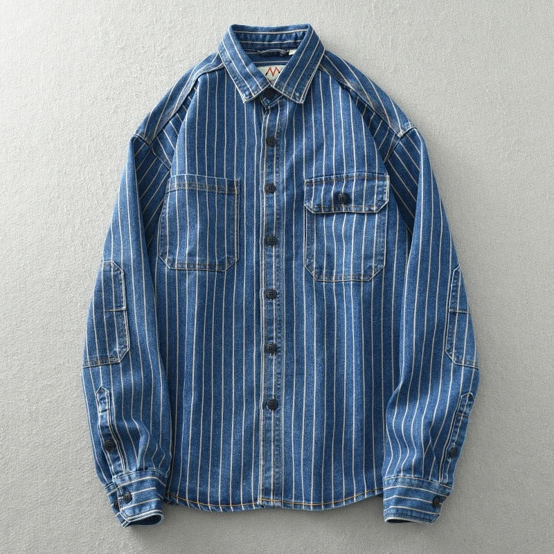 Heren Overhemd Vintage Katoen Met Knoopsluiting 1
