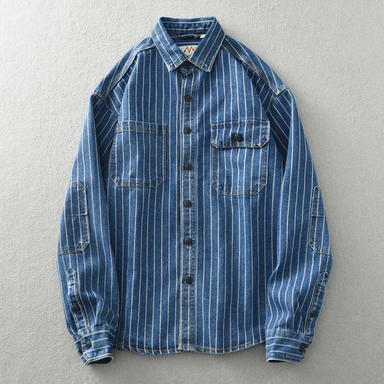 Heren Overhemd Vintage Katoen Met Knoopsluiting 1