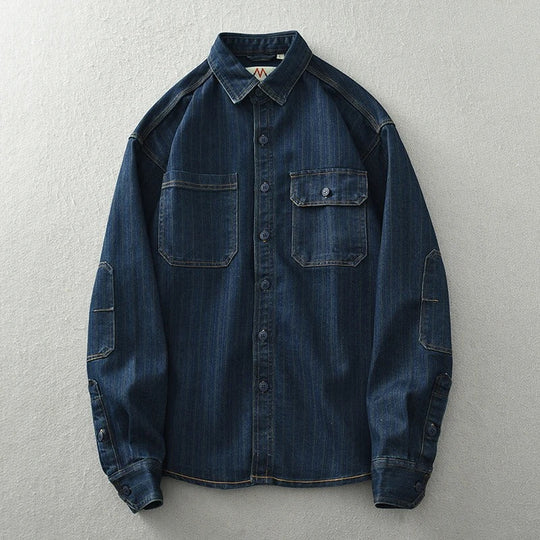 Heren Overhemd Vintage Katoen Met Knoopsluiting 2
