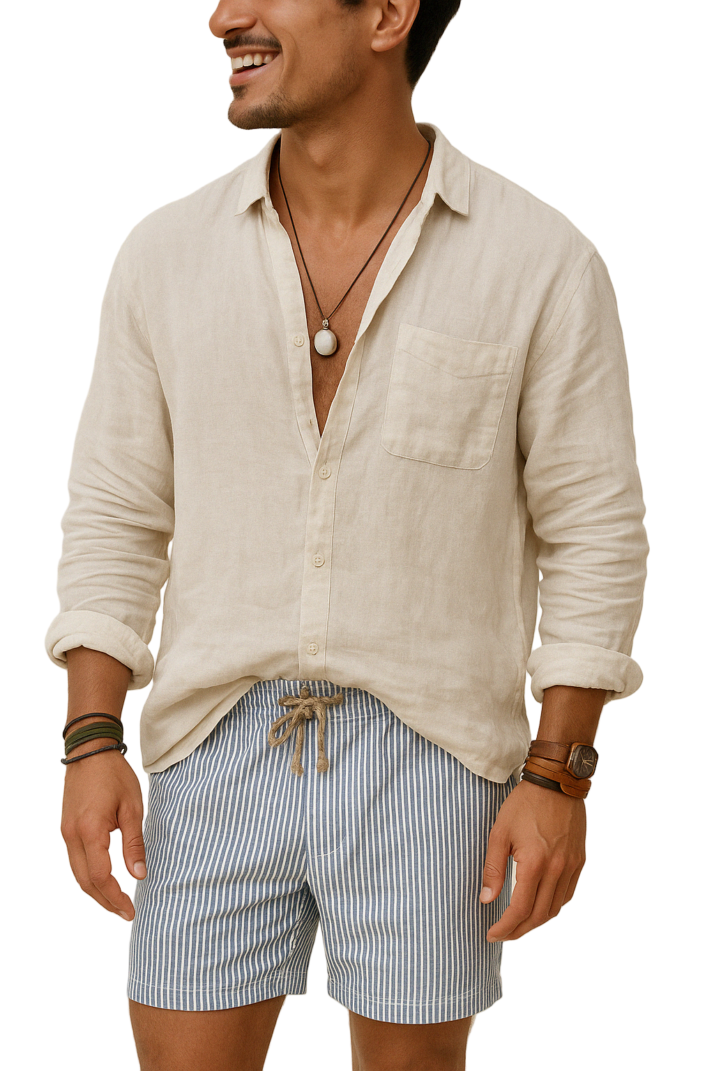 Heren Overhemden Lange Mouwen Katoen-Linnen Mix Casual Shirt 0