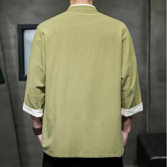 Heren Overshirt Japanse Stijl Katoen en Linnen 1
