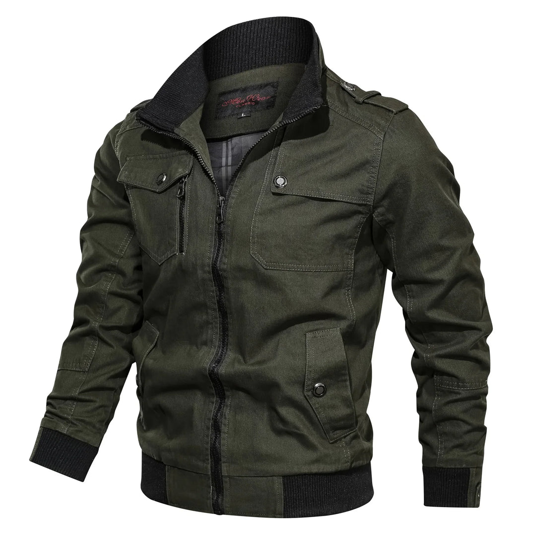 Heren Oversized Jas met Staande Kraag en Ritszakken 10