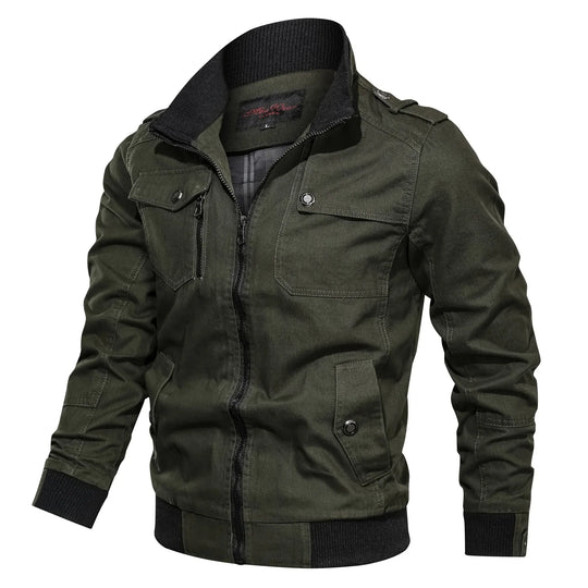 Heren Oversized Jas met Staande Kraag en Ritszakken 10