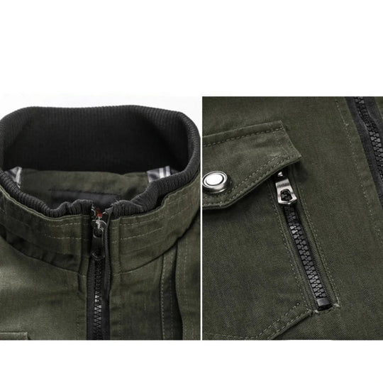 Heren Oversized Jas met Staande Kraag en Ritszakken 2
