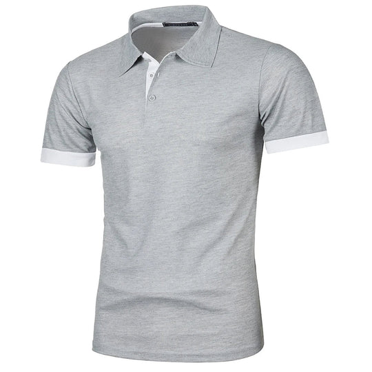 Heren Polo Shirt Korte Mouwen Contrastkleur Casual 13