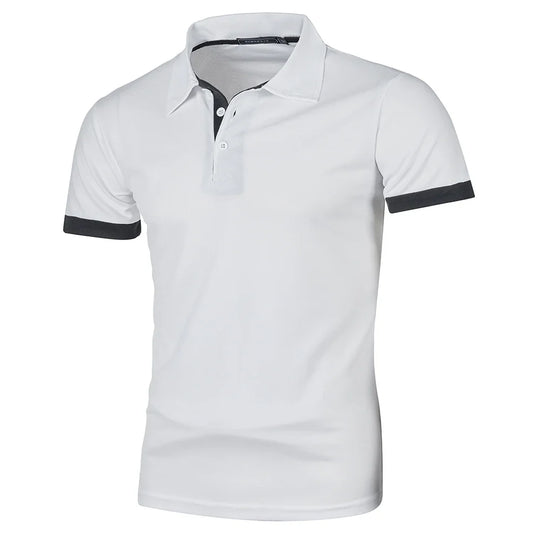 Heren Polo Shirt Korte Mouwen Contrastkleur Casual 4
