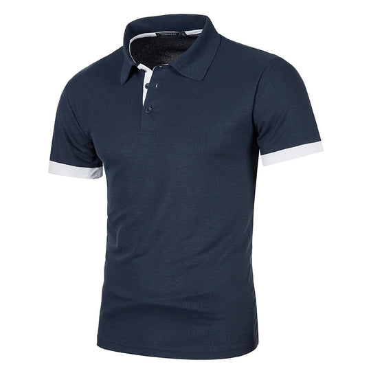 Heren Polo Shirt Korte Mouwen Contrastkleur Casual 9