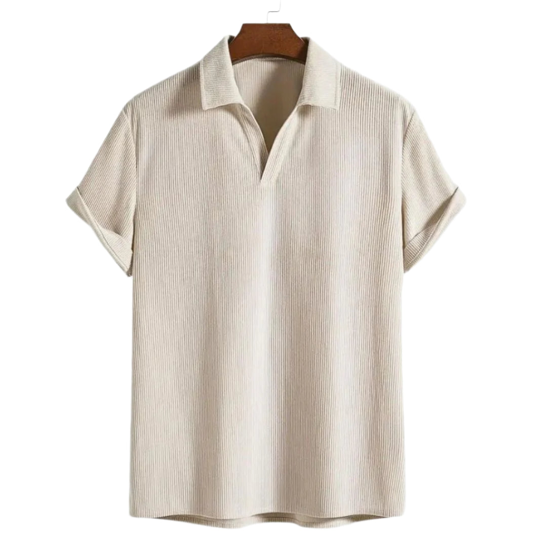 Heren Polo met Ribbelstructuur en Johnny Kraag 0