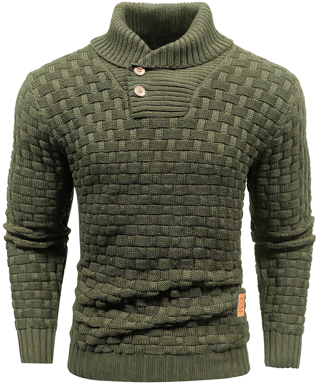 Heren Pullover Met Hoge Kraag en Knopen 4
