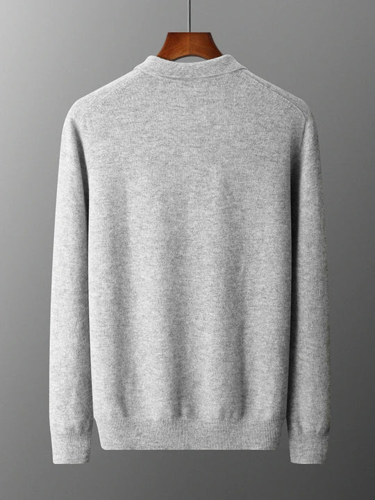 Heren Pullover Polo Kraag Merinowol Luxe Trui 1