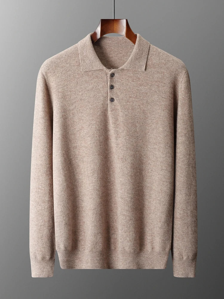Heren Pullover Polo Kraag Merinowol Luxe Trui 2