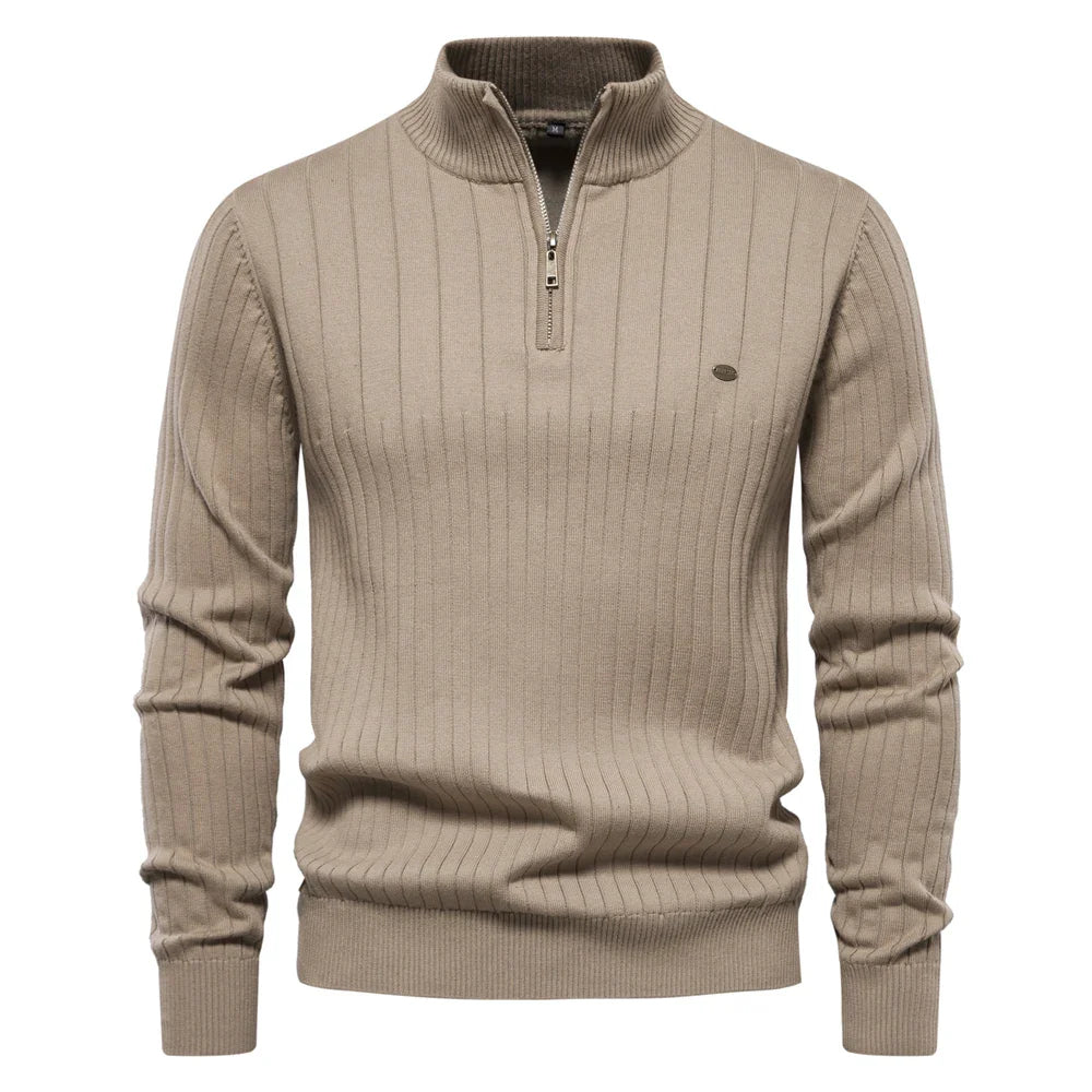 Heren Pullover Sweater Met Rits Katoen Casual Herfst 7