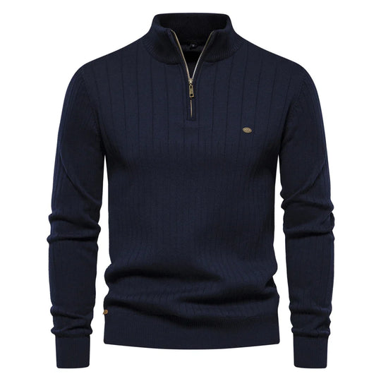 Heren Pullover Sweater Met Rits Katoen Casual Herfst 8