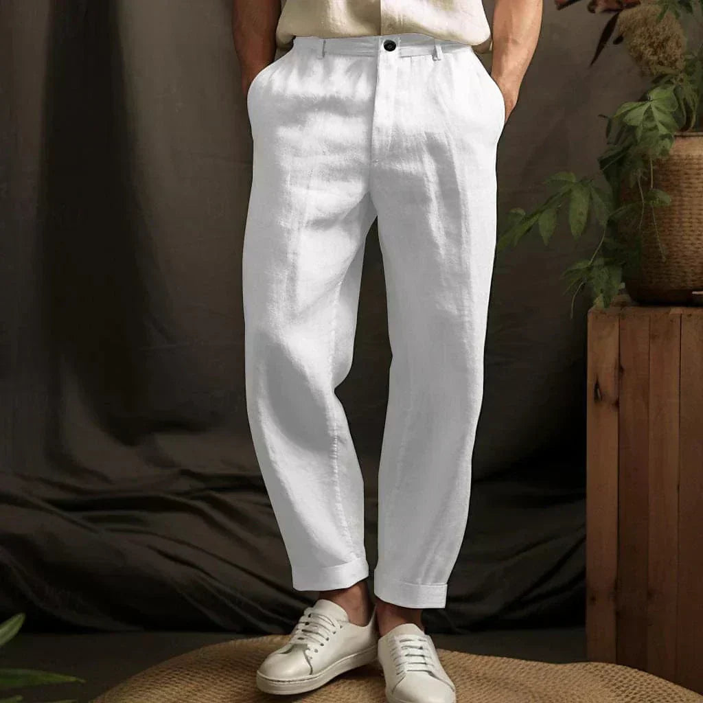 Heren Rechte Broek Relaxed Fit Linnen 1