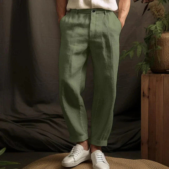 Heren Rechte Broek Relaxed Fit Linnen 3