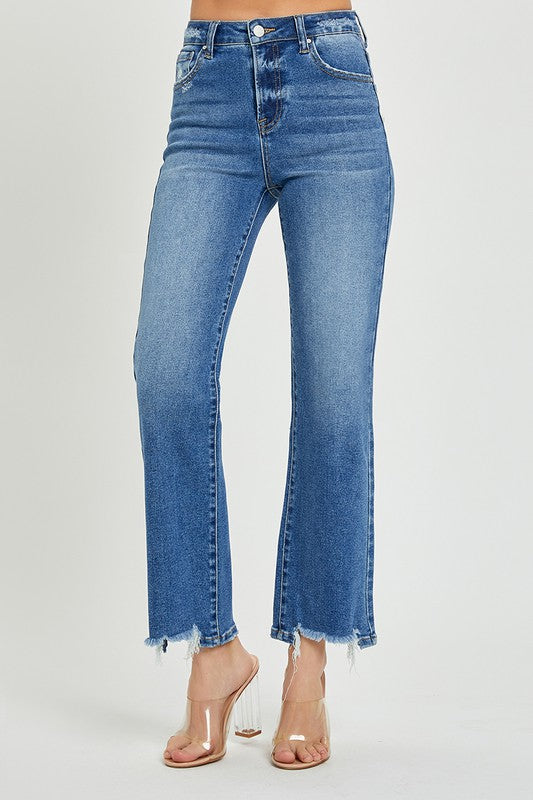 Heren Relaxed Fit Jeans Hoge Taille Donker 2
