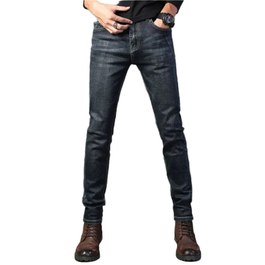 Heren Slim Traveler Jeans Flexibele Pasvorm Denim 0