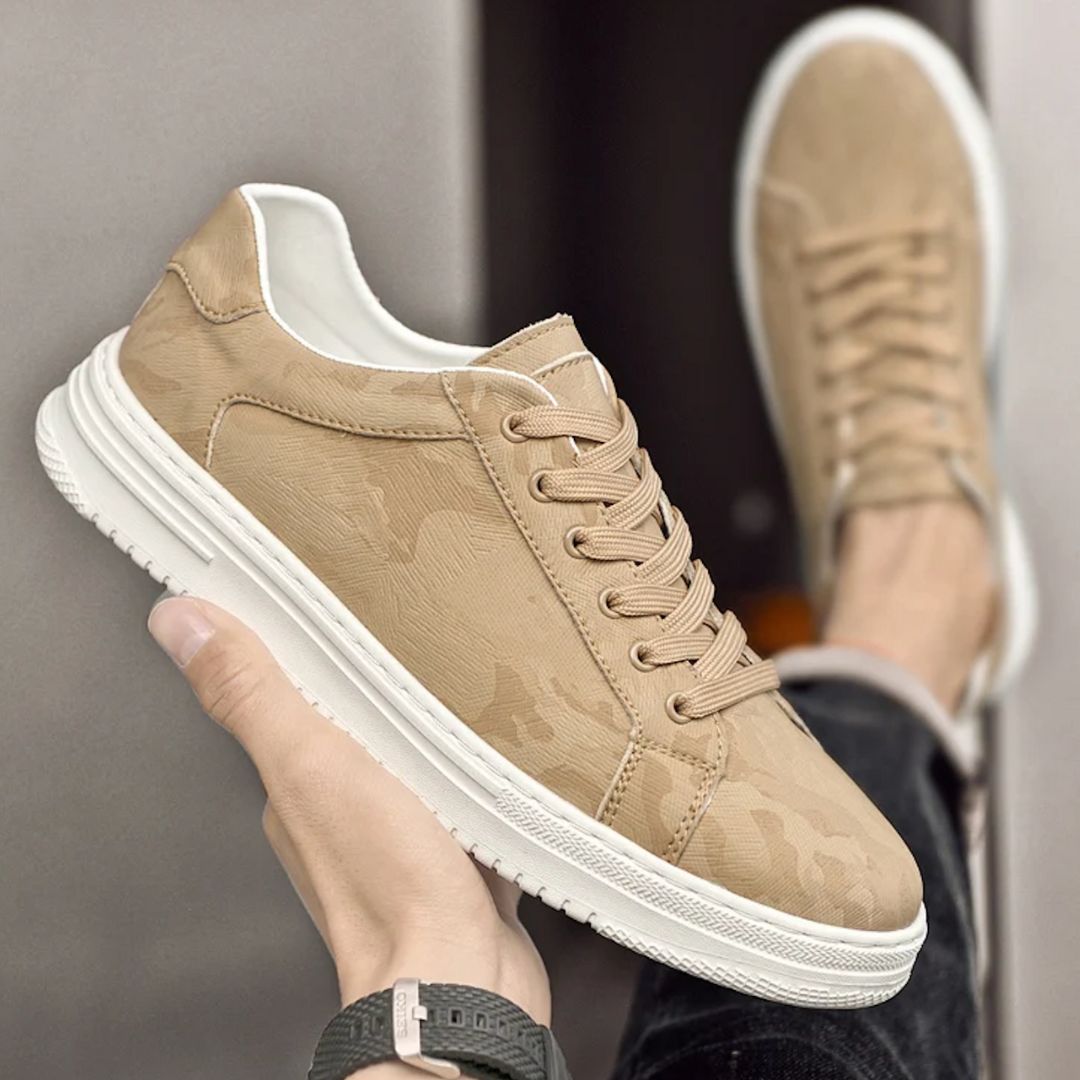 Heren Sneakers Camouflage Leer Gevoerd 2
