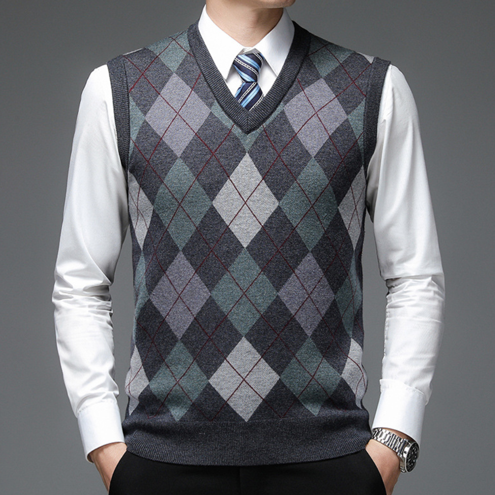Heren Sweater Ærmeloos V-hals Casual Stijl 6