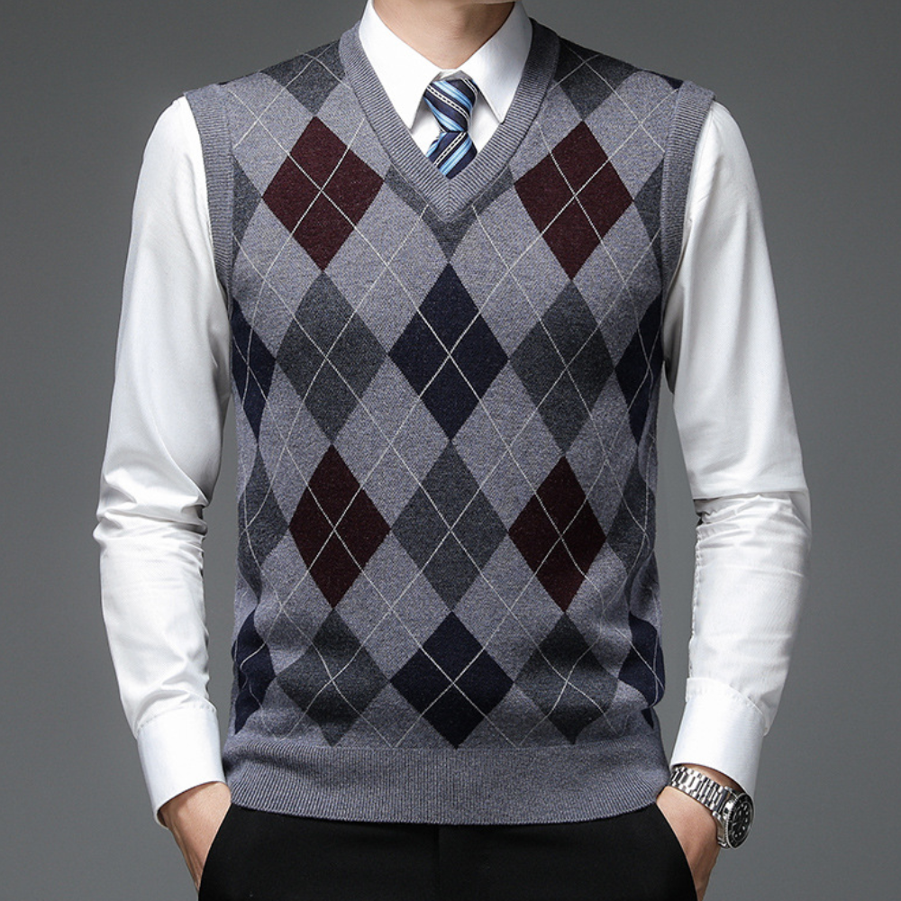 Heren Sweater Ærmeloos V-hals Casual Stijl 7