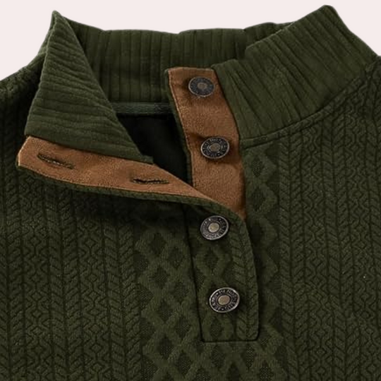 Heren Sweater met Kraveknappers - Trendy en Comfortabel 7