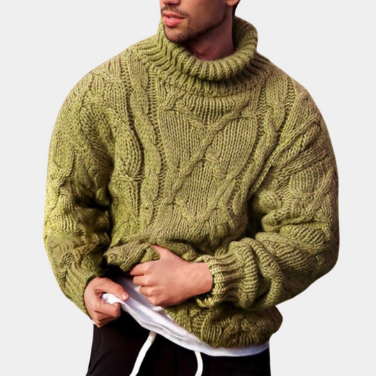 Heren Sweater met Rullekragen en Kabelstrik voor Casual en Formele Stijl 2