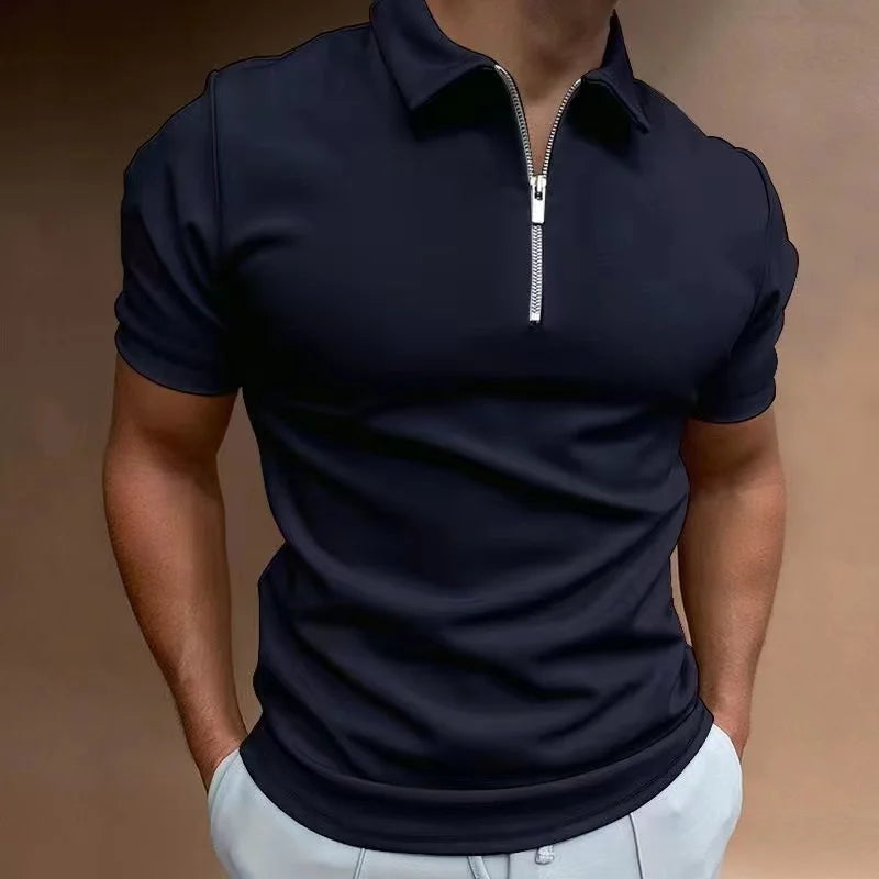 Heren T-shirt Korte Mouwen Halve Rits Casual Sportstijl 2