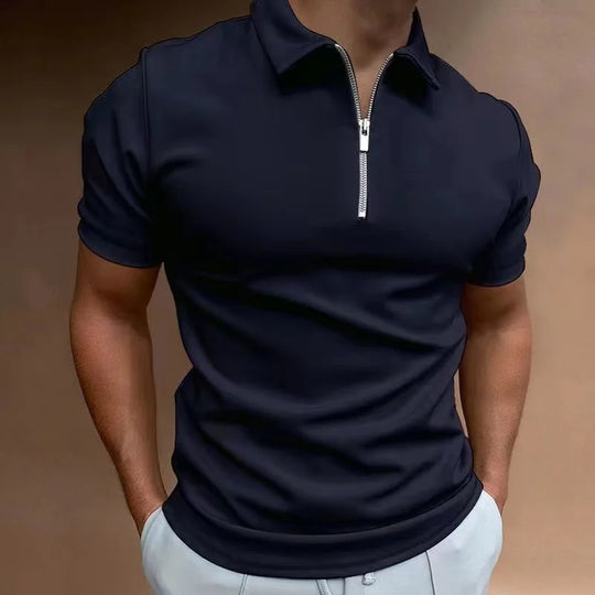 Heren T-shirt Korte Mouwen Halve Rits Casual Sportstijl 2
