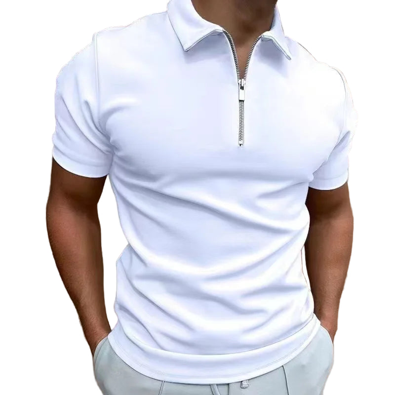 Heren T-shirt Korte Mouwen Halve Rits Casual Sportstijl 3