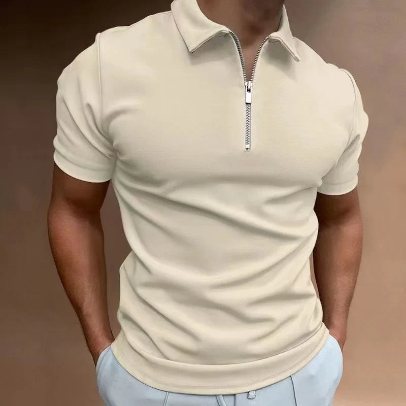 Heren T-shirt Korte Mouwen Halve Rits Casual Sportstijl 4