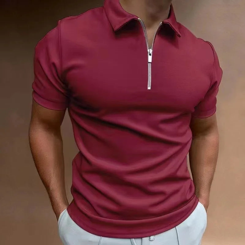 Heren T-shirt Korte Mouwen Halve Rits Casual Sportstijl 6