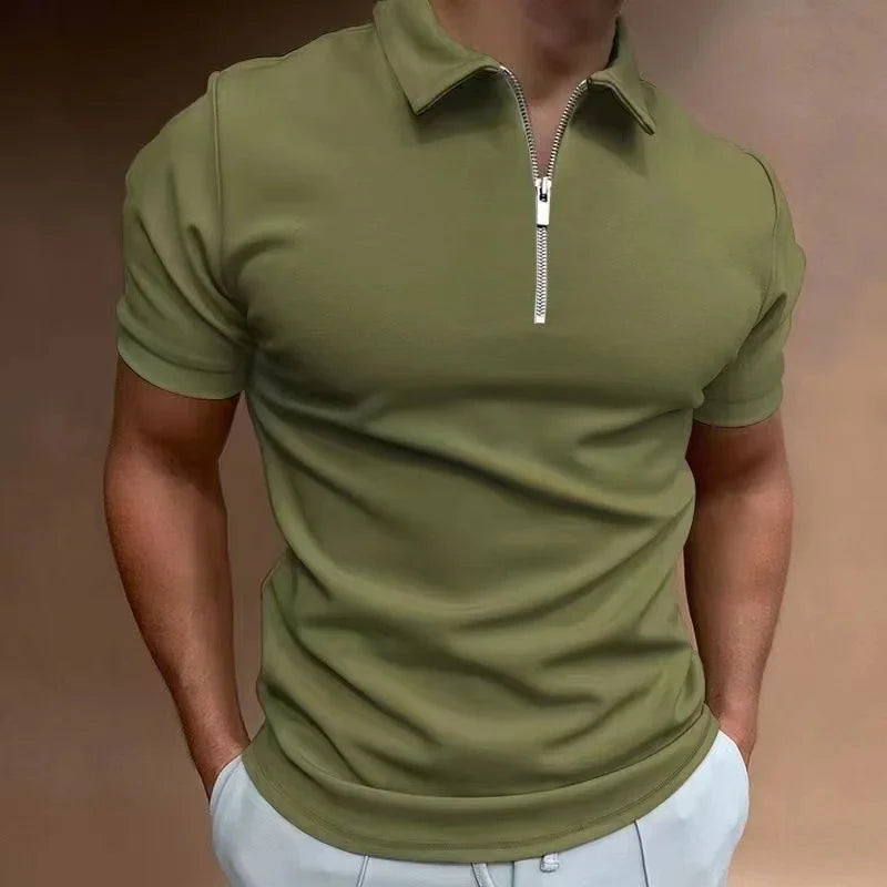 Heren T-shirt Korte Mouwen Halve Rits Casual Sportstijl 7