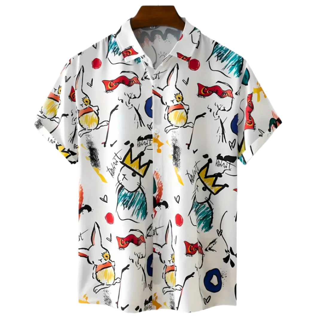 Heren T-shirt Relaxed Stijl met Kunstzinnige Print 0