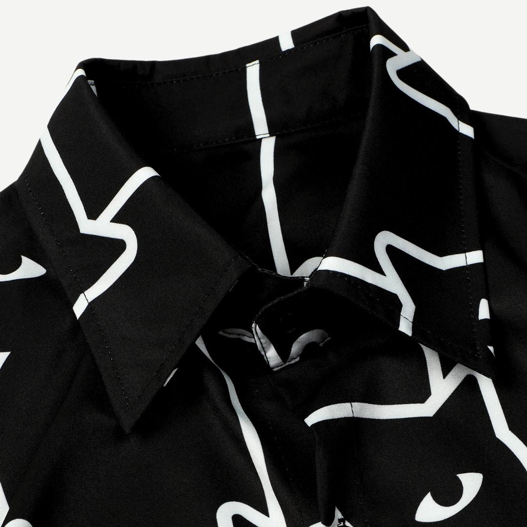 Heren T-shirt met Ontspannen Pasvorm en Kattenprint 2