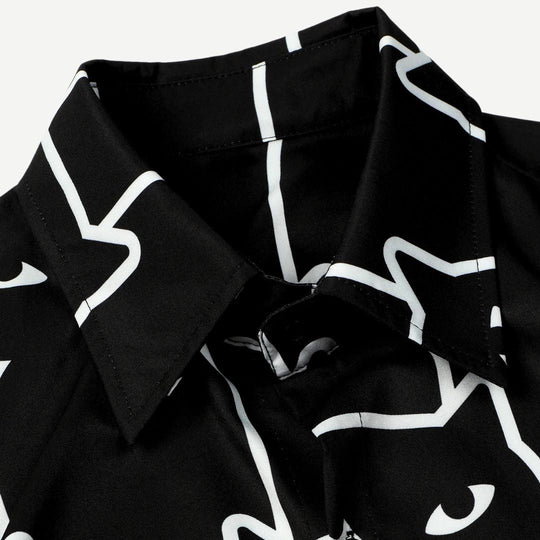 Heren T-shirt met Ontspannen Pasvorm en Kattenprint 2
