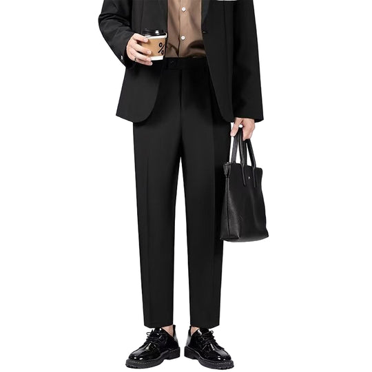 Heren Tailored Broek Slim Fit Wolmix Enkel Lengte 0