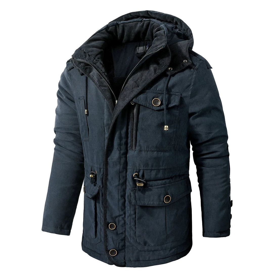 Heren Utility Jacket Met Capuchon en Meerdere Zakjes 0