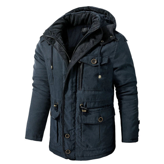 Heren Utility Jacket Met Capuchon en Meerdere Zakjes 0