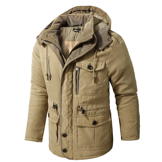 Heren Utility Jacket Met Capuchon en Meerdere Zakjes 1