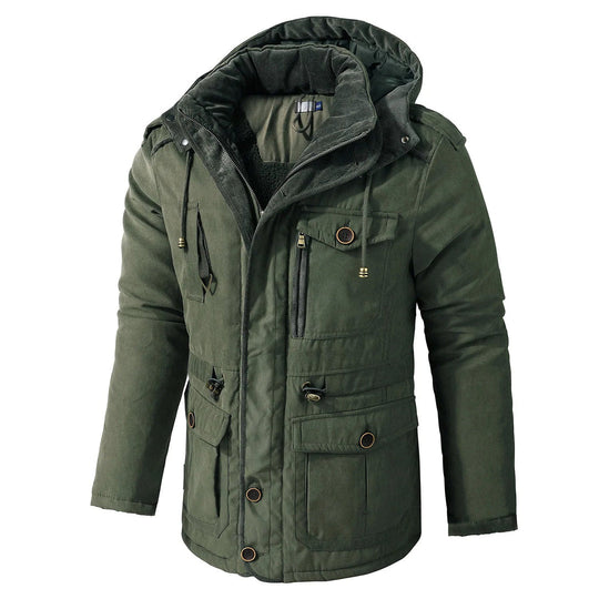 Heren Utility Jacket Met Capuchon en Meerdere Zakjes 2