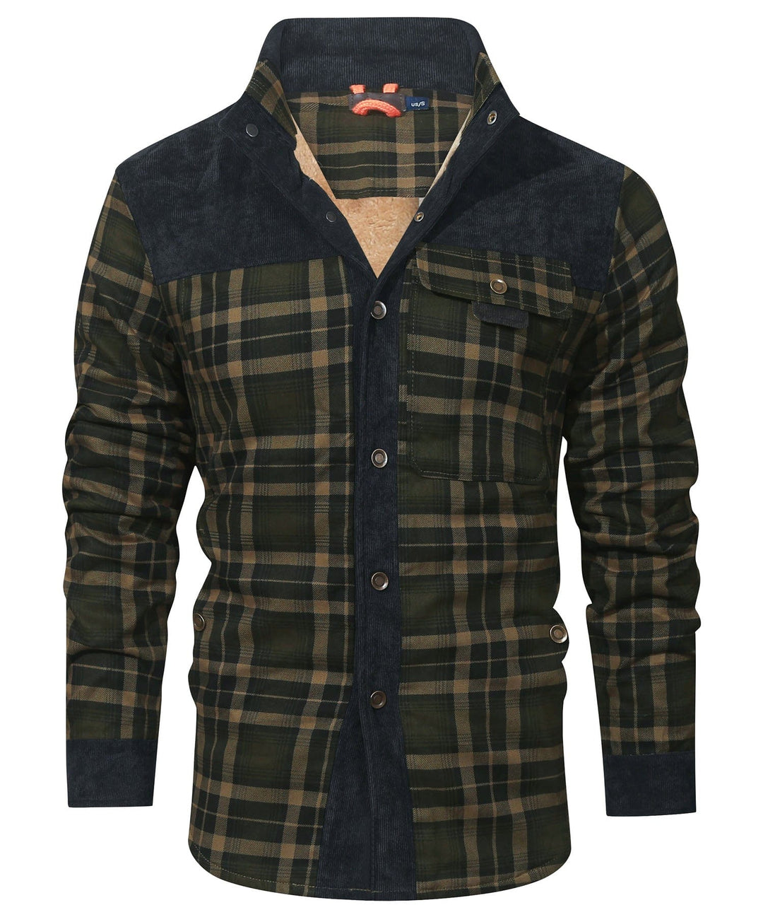 Heren Winterjas Plaid Ontwerp Met Fleece Voering 3