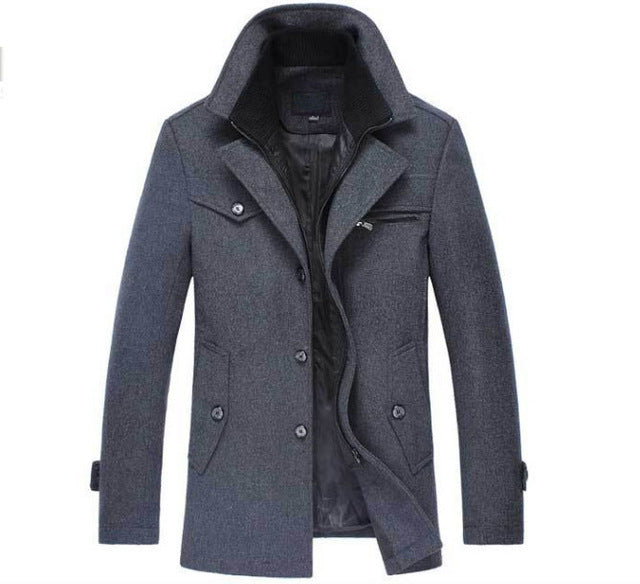 Heren Winterjas in Wol met Klassieke Stijl 2