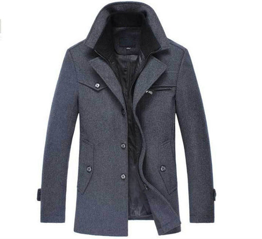 Heren Winterjas in Wol met Klassieke Stijl 2